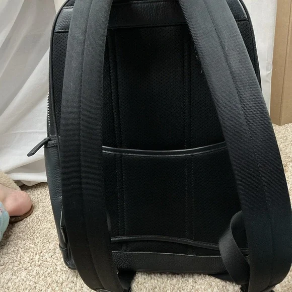 Michael Kors Black Pebbled Leather Multi-Pocket Backpack